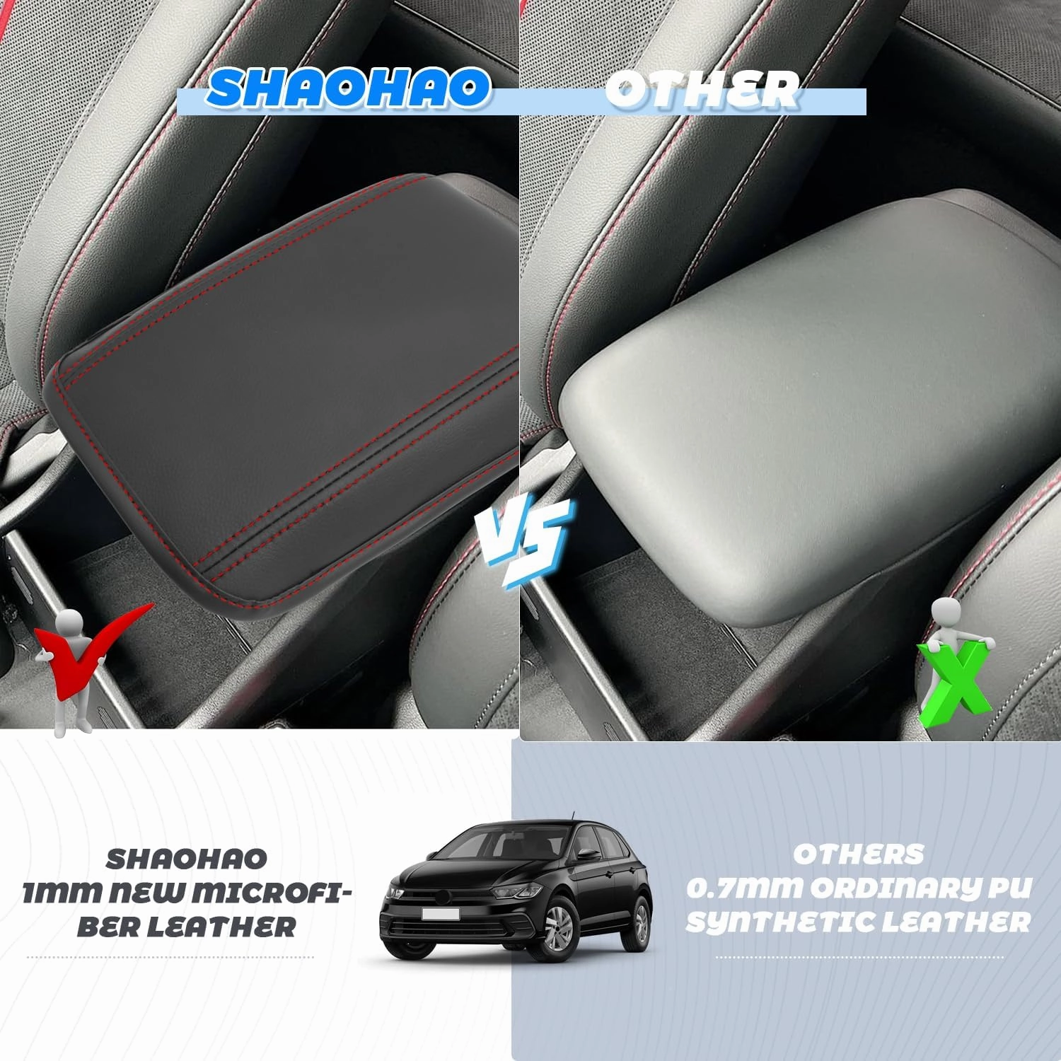 SHAOHAO for 2024 2025 Hyundai Kona Armrest Cover Compatible with 2024 2025 Hyundai Kona Accessories SE, SEL, N Line, Limited Center Console Cover 2024 2025 Kona SX2 Arm Rest Cover Soft Pad Protector
