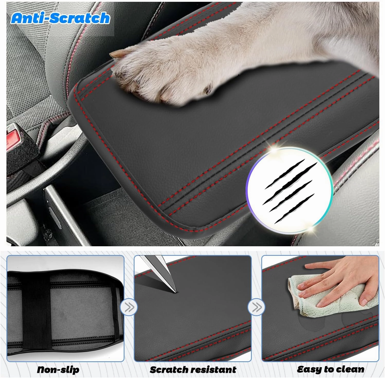 SHAOHAO for 2024 2025 Hyundai Kona Armrest Cover Compatible with 2024 2025 Hyundai Kona Accessories SE, SEL, N Line, Limited Center Console Cover 2024 2025 Kona SX2 Arm Rest Cover Soft Pad Protector