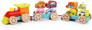 Shape Sorter Train with A Small Cars for Toddlers, Greaf Gift for Toddlers from 18 Month, Learning Train for Kids with Bright Blocks, Color and Shape Sorter.