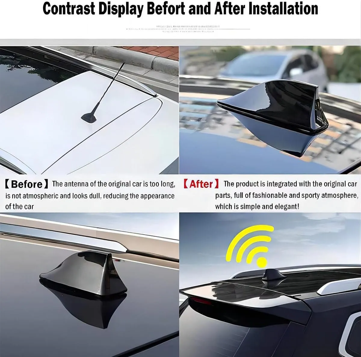 Shark Fin Car Aerial for Buick Excelle GT 2014-2024, Car Roof Antenna Caps Waterproof Auto Aerials Radio Shark Fin Antenna Cover,Carbon Fiber