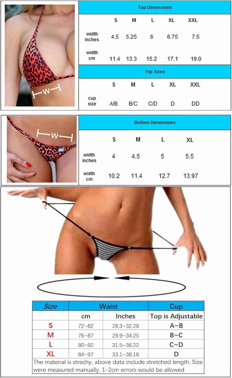 SHERRYLO Micro Bikini Extreme G String Thong Bikinis Sexy Mini Bathing Suit for Women Womens Swimsuits Microkini Swimsuit