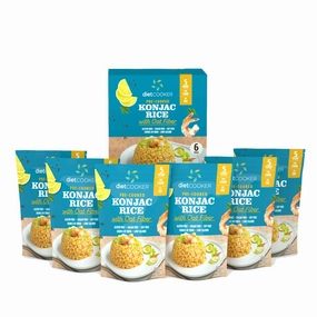 Shirataki Rice, DIET COOKER Konjac Rice 6 Pack Inside, Keto & Vegan Friendly, 9.52 oz, Odor Free, Low Calorie, Zero Net Carbs, Slim Rice Healthy Diet Food with Oat Fiber