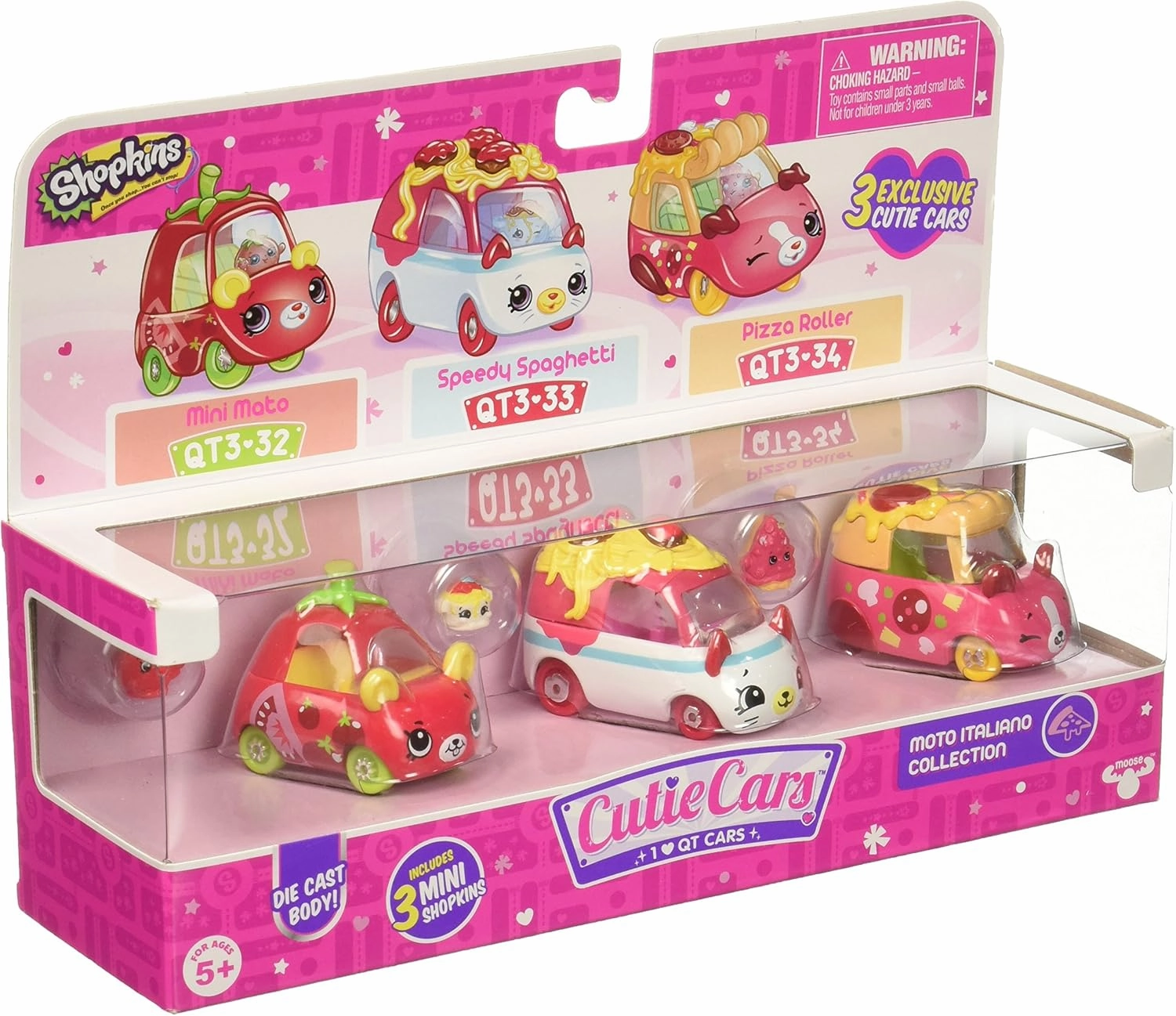 Shopkins Cutie Car S3 3 Pack-Asst 2 Childrens Toy