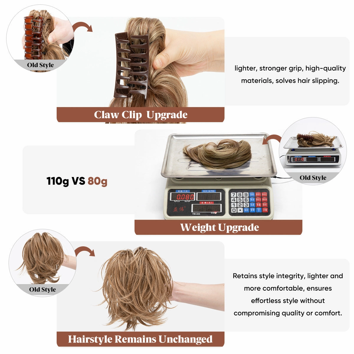 Short Ponytail Claw Curly Wigs Adjustable Fluffy Hair Extensions Wholesale