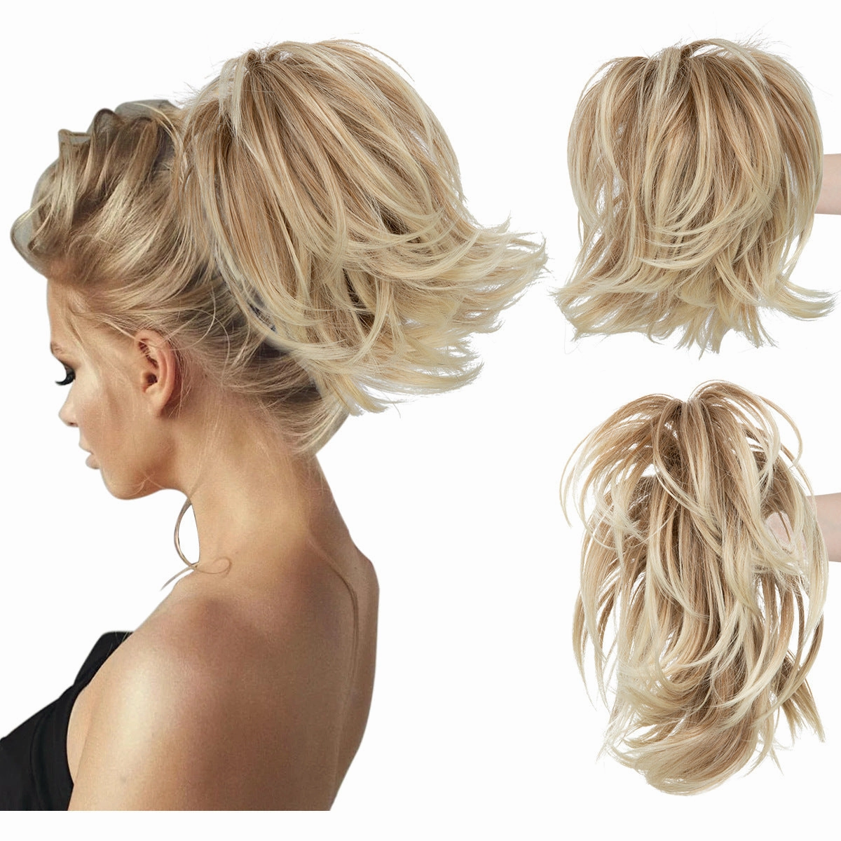 Short Ponytail Claw Curly Wigs Adjustable Fluffy Hair Extensions Wholesale