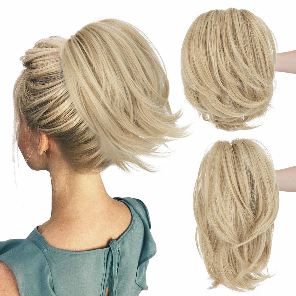 Short Ponytail Claw Curly Wigs Adjustable Fluffy Hair Extensions Wholesale