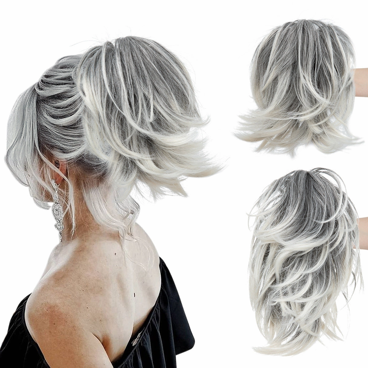 Short Ponytail Claw Curly Wigs Adjustable Fluffy Hair Extensions Wholesale