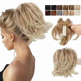 Short Ponytail Claw Curly Wigs Adjustable Fluffy Hair Extensions Wholesale