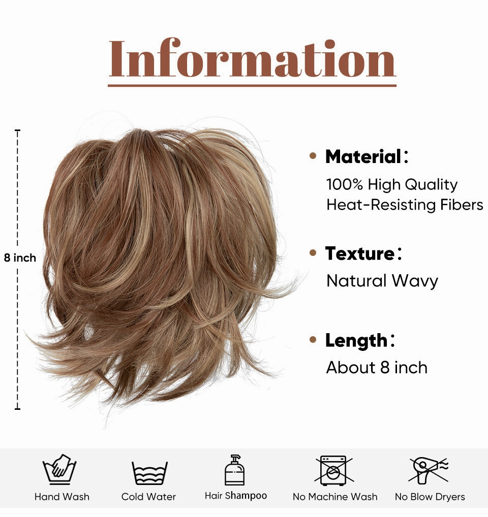 Short Ponytail Claw Curly Wigs Adjustable Fluffy Hair Extensions Wholesale