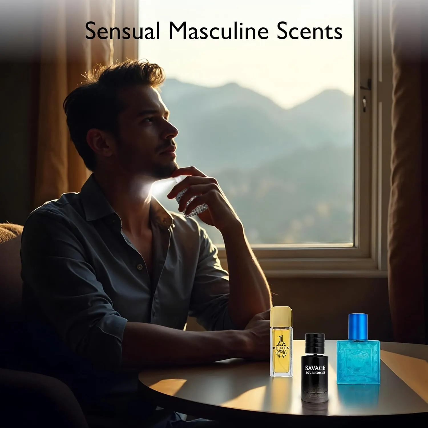Signature Scent 4-Piece Mini Fragrance Set for Men Includes Savage/1 Billion/Verse/Valentine Collection of Woody, Spicy, Citrus & Aromatic Fragrance Non-Irritating Ingredient Each One in 30ml Bottle