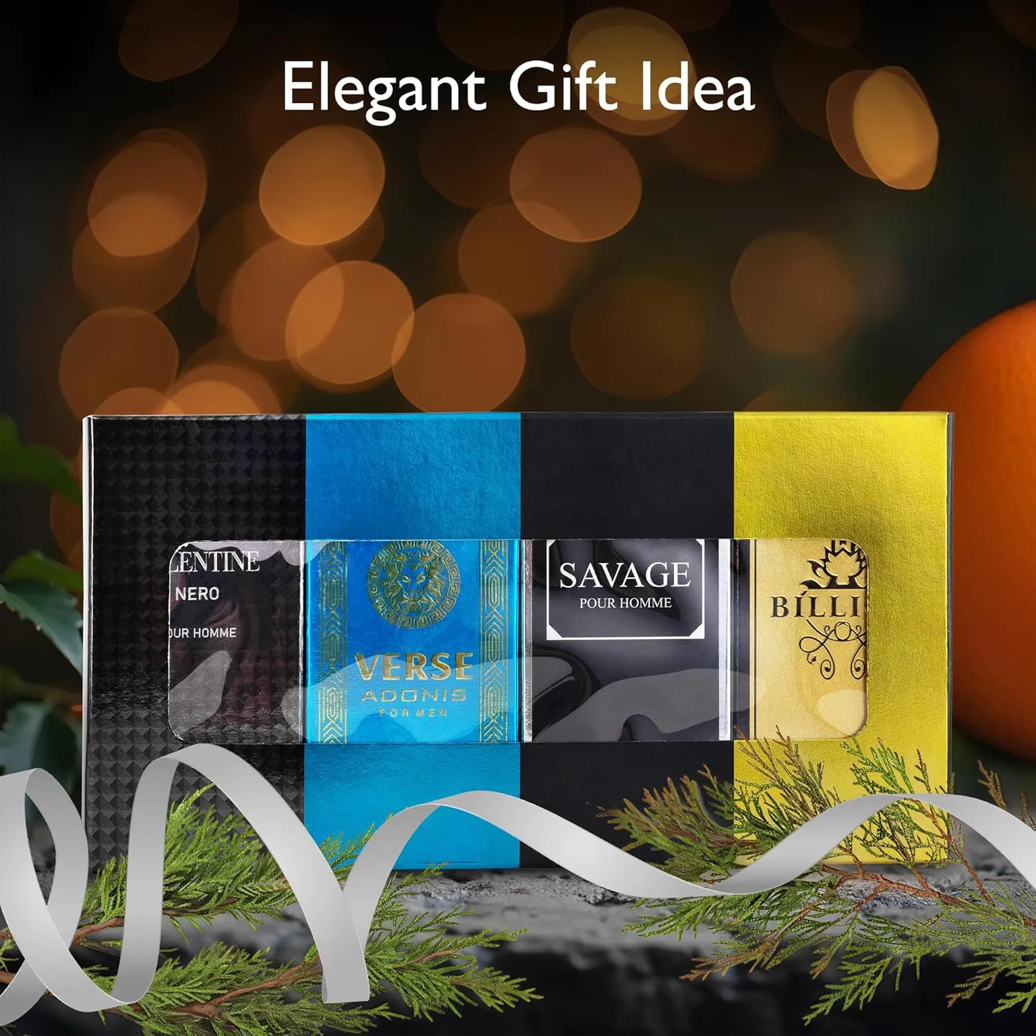 Signature Scent 4-Piece Mini Fragrance Set for Men Includes Savage/1 Billion/Verse/Valentine Collection of Woody, Spicy, Citrus & Aromatic Fragrance Non-Irritating Ingredient Each One in 30ml Bottle