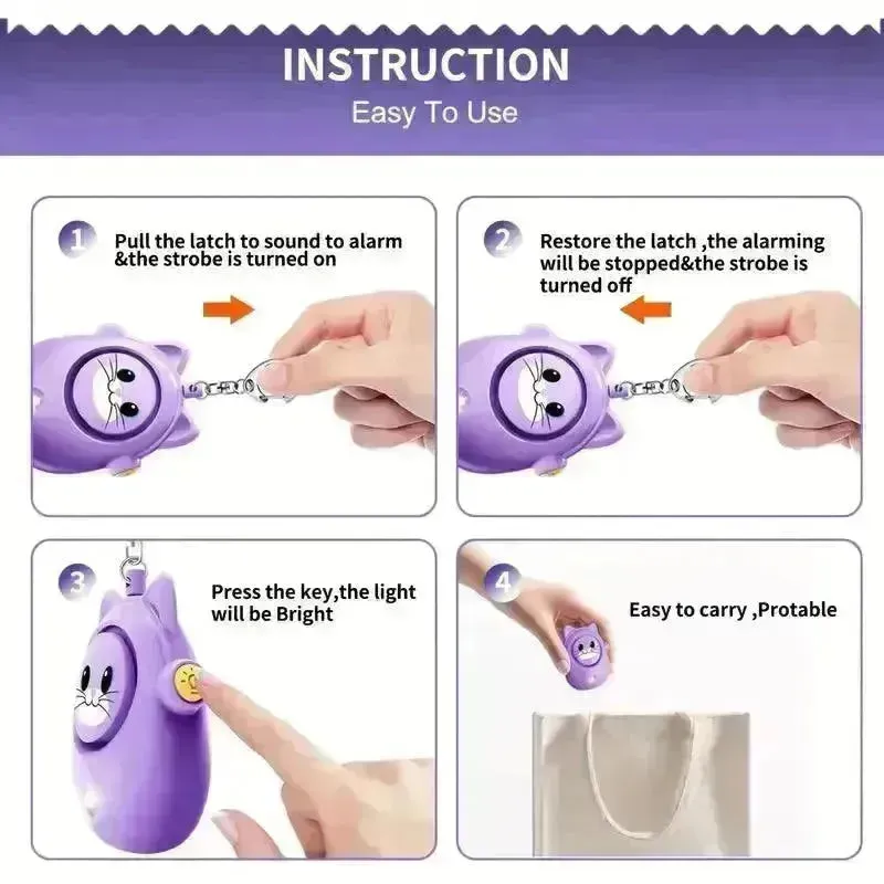 Siren Cat Safety Keychain