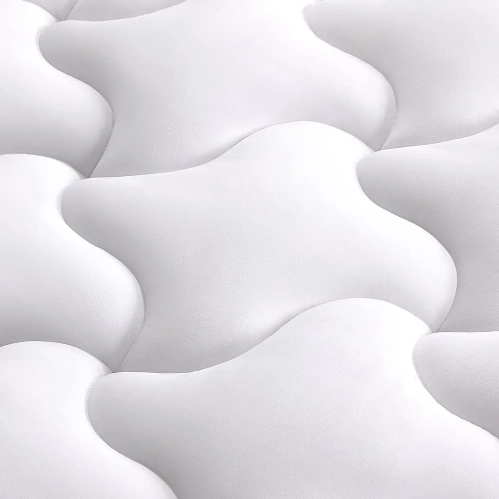 SLEEP ZONE Cooling Mattress Topper Queen Mattress Pad, Quilted Fitted Mattress Cover, Machine Washable, Soft Fluffy Down Alternative, Deep Pocket 8~21 inch (White, Queen)
