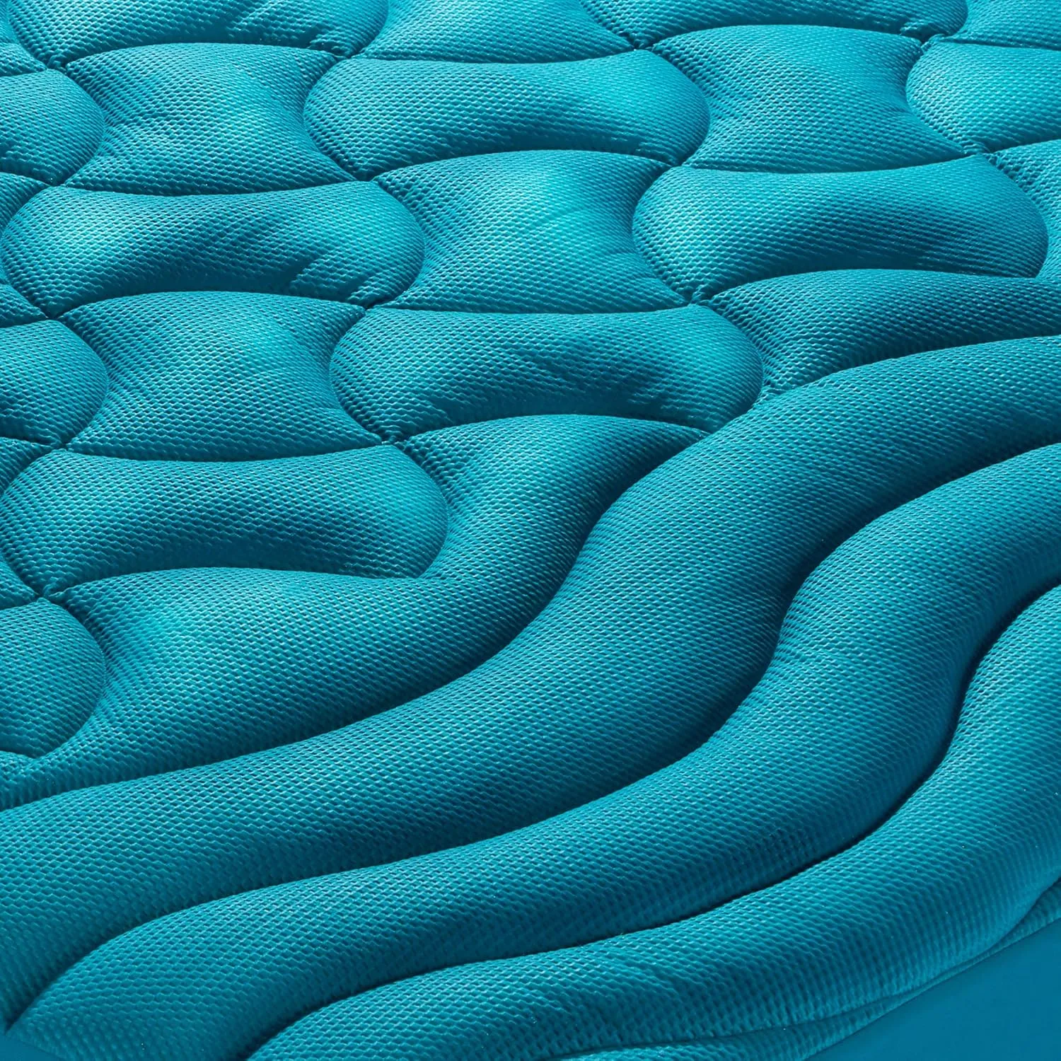 SLEEP ZONE Cooling Queen Mattress Pad, Premium Zoned Quilted Fitted Mattress Topper, Elastic Mattress Protector Cover, Machine Wash Durable, Deep Pocket 8-21 inch, Teal, Queen