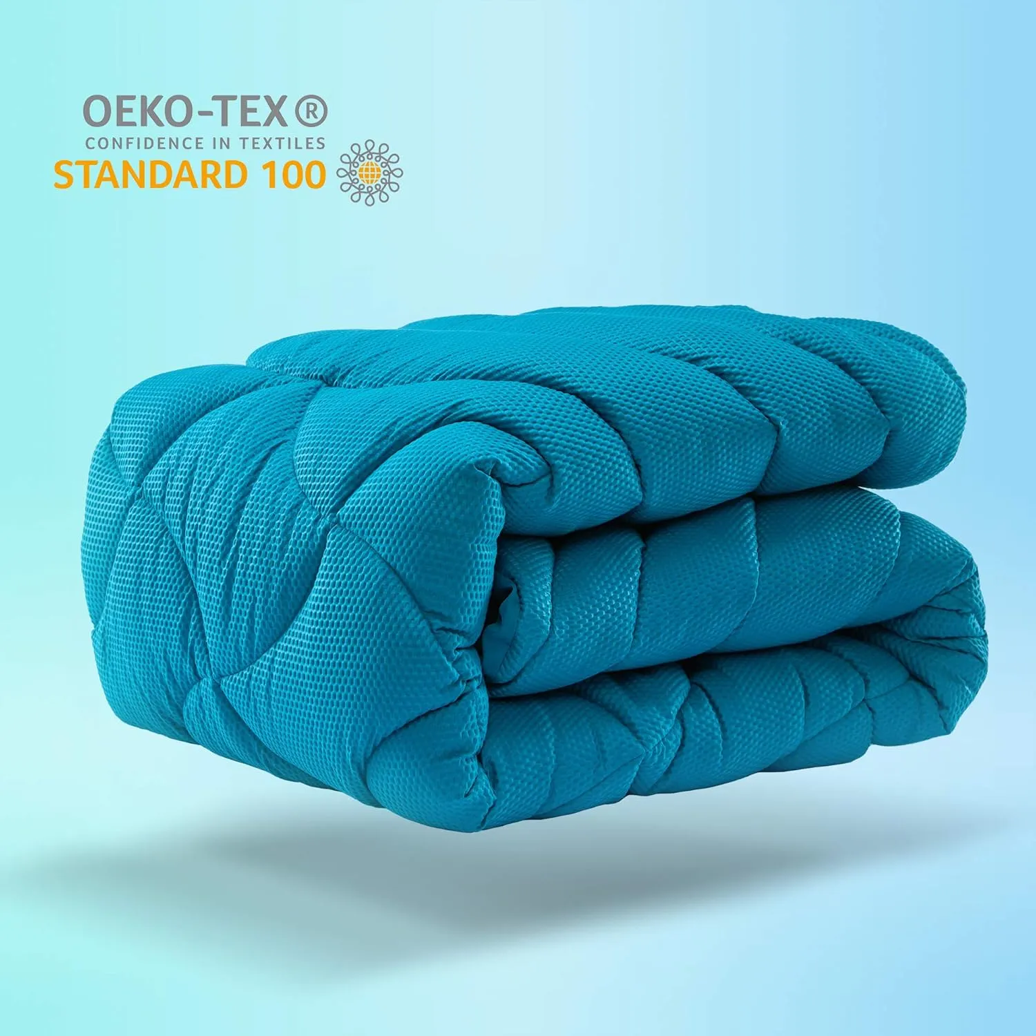 SLEEP ZONE Cooling Queen Mattress Pad, Premium Zoned Quilted Fitted Mattress Topper, Elastic Mattress Protector Cover, Machine Wash Durable, Deep Pocket 8-21 inch, Teal, Queen