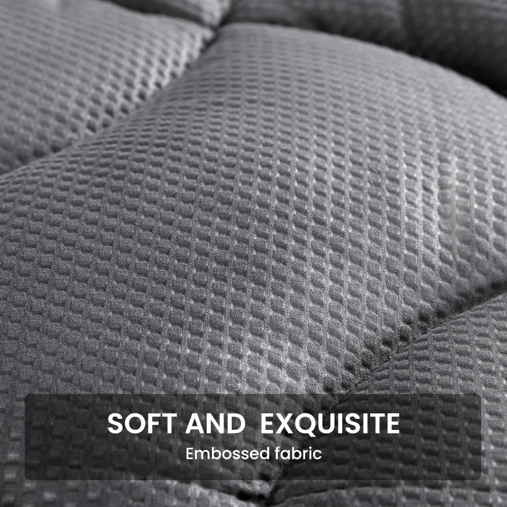 SLEEP ZONE Cooling Queen Mattress Topper, Premium Zoned Cool Mattress Pad Cover, Padded Mattress Protector Breathable Washable, Deep Pocket 8-21" (Grey, Queen)