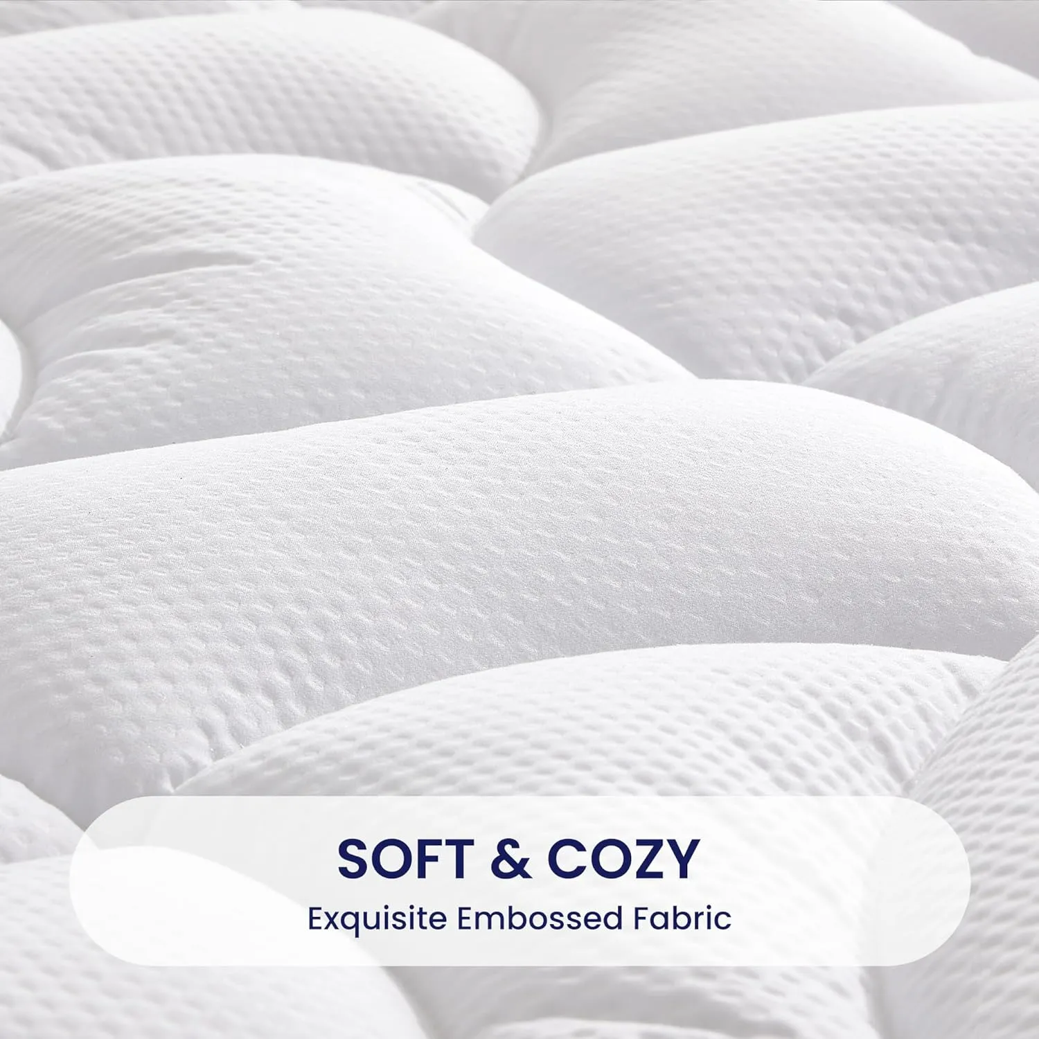 SLEEP ZONE Extra Thick Full Mattress Pad for Back Pain Relief, Noiseless with Deep Pocket Up to 21 Inches (White, Full)