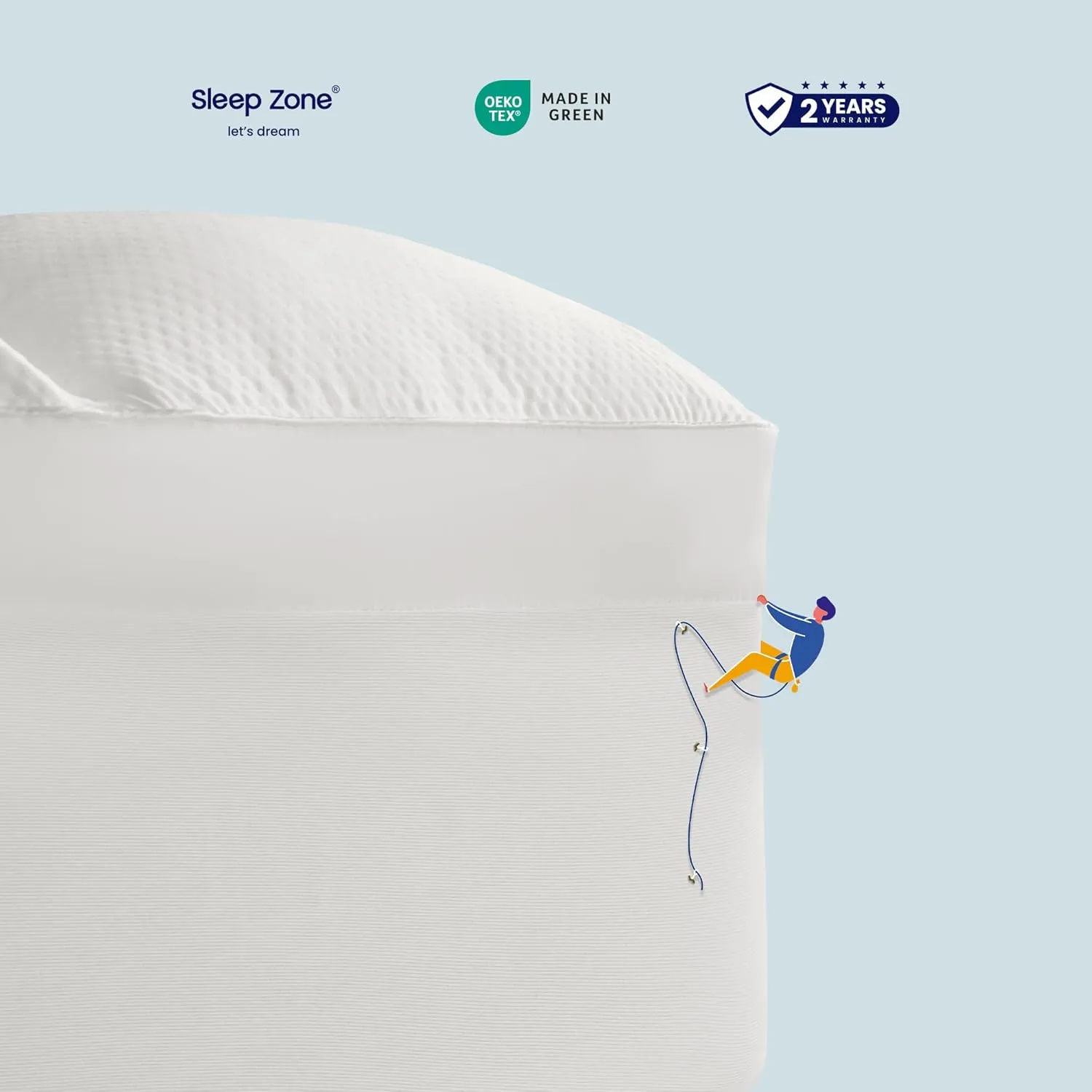 SLEEP ZONE Mattress Topper Queen Size, Extra Thick Fitted Mattress Pad for Back Pain, Plush and Support Mattress Cover, Deep Pockets Mattress Protector, Hotel Quality (White, Queen)