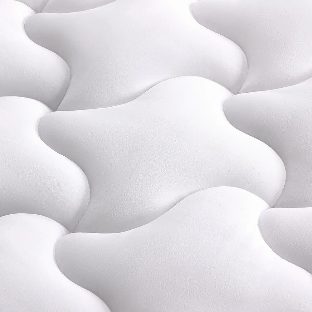 SLEEP ZONE Cooling Mattress Topper, King, White, Machine Washable, Deep Pocket, 120gsm Microfiber, Nanotex Cooling Fabric, 8-21 inch