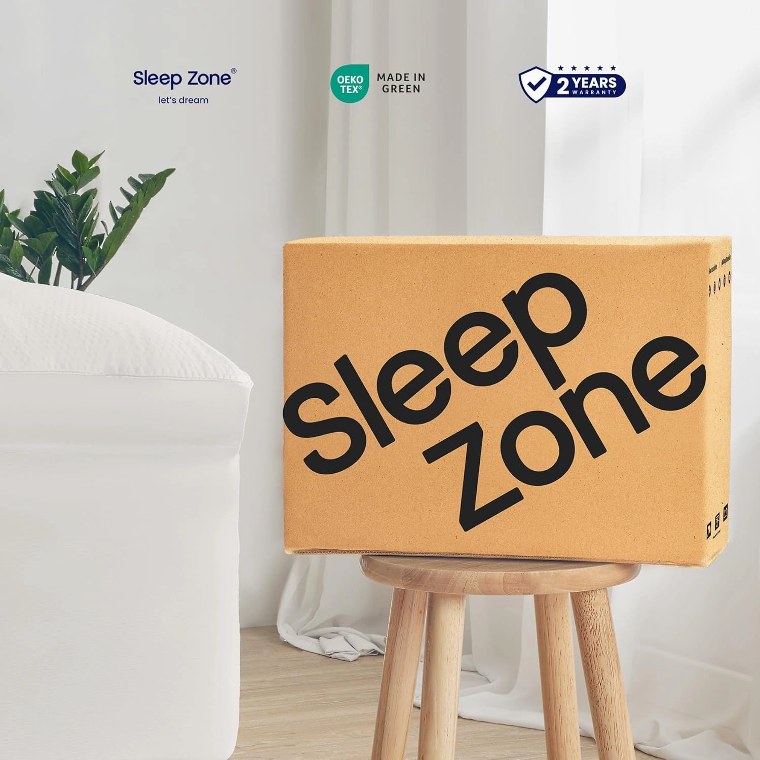 SLEEP ZONE Mattress Topper Twin XL Size, Extra Thick Fitted Mattress Pad for Back Pain, Plush and Support Mattress Cover, Deep Pockets Mattress Protector, Hotel Quality (White, Twin XL)