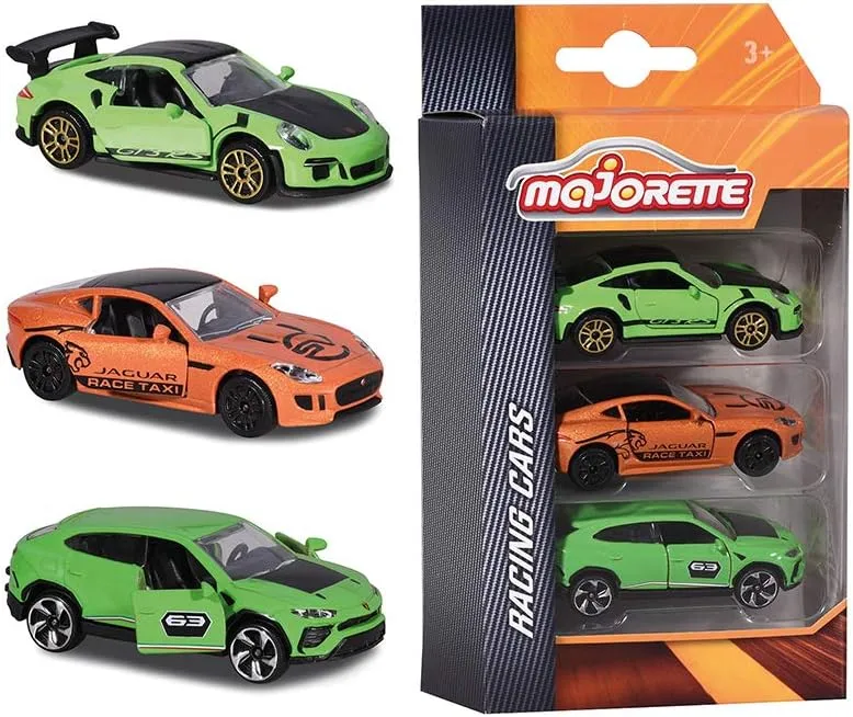 Smoby Majorette 212084020Q05 Premium Racing 3-Piece Set - Metal Model Cars - Set of 3 Racing Vehicles