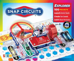 Snap Circuits Jr. SC-100 Electronics Exploration Kit, Over 100 Projects, Full Color Project Manual, 28 Parts, STEM Educational Toy for Kids 8  