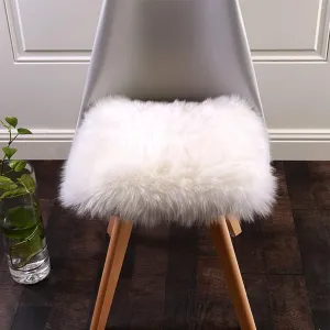 Softlife Square Faux Fur Sheepskin Chair Cover Seat Cushion Pad Super Soft Area Rugs for Living Bedroom Sofa (1.6ft x 1.6ft, White, pack of 2)