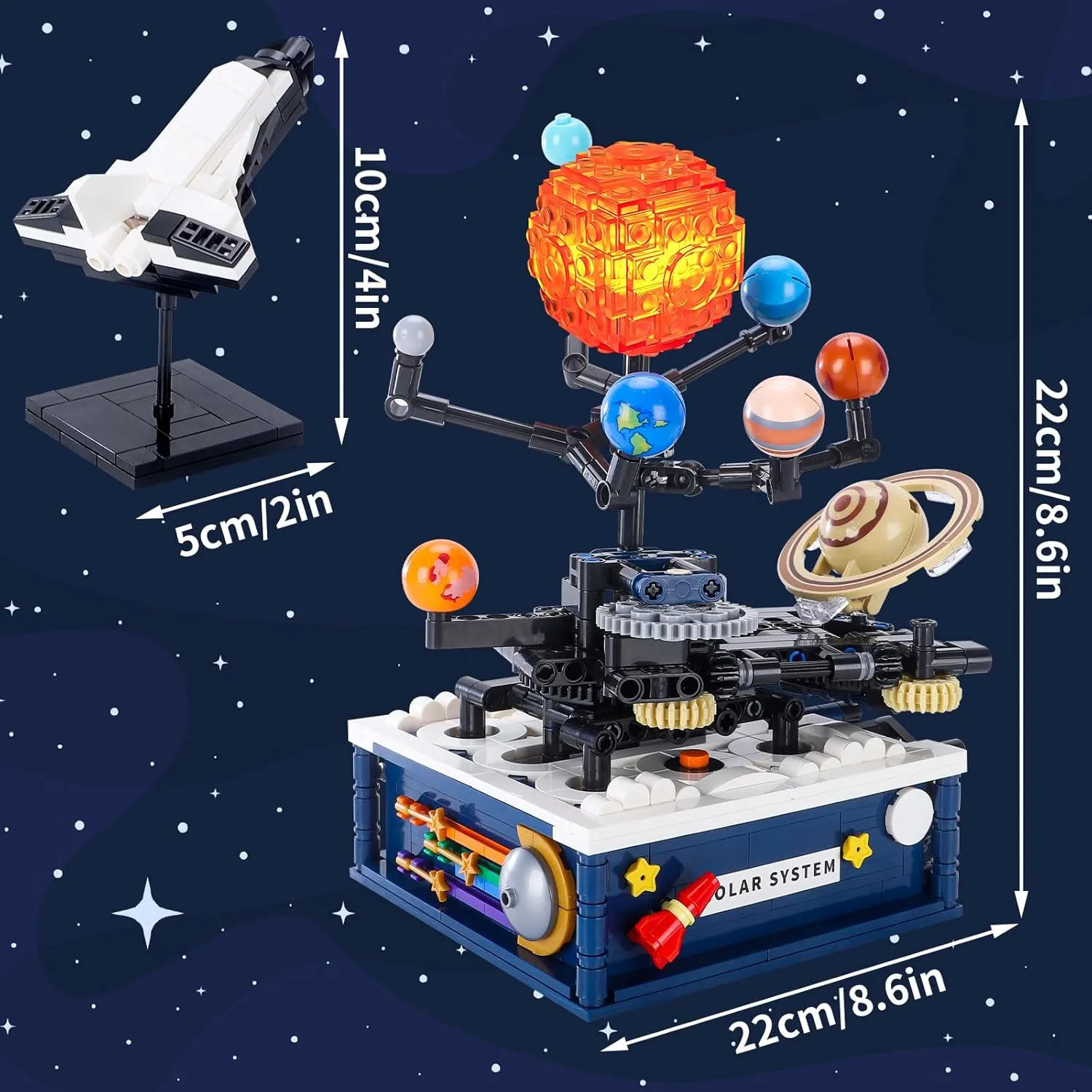 Solar System Model Building Blocks Sets Earth Moon and Sun Orrery Toy Educational Toys for Science Experiments Learning Kits 775 Pieces Gift for Kids