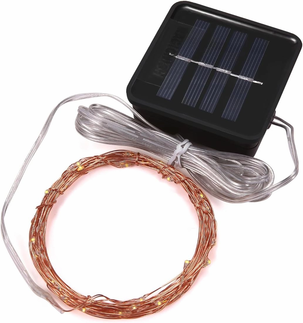 Solar Mini Teeny Tiny Lights,Starry String Light for Garden Fairy,Tree,Railing,Arbor,Fence,16 Feet 50LEDs,2 Pack,Blue
