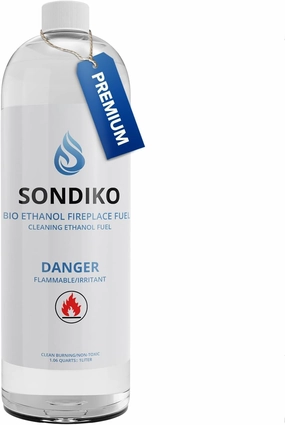 Sondiko Bio Ethanol Fuel for Table Top Fire Pit, Clean Burning Sustainable, Smokeless Fuel for Fireplaces, Fire Pits, Stoves and Burners.