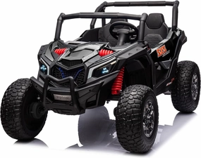 sopbost XXXL 24V Ride On Car with Remote Control 2 Seater Kids UTV 4x4 Electric Vehicle Ride On Toy Car with EVA Tires Wheels, 4x200W Motors, Bluetooth, Black