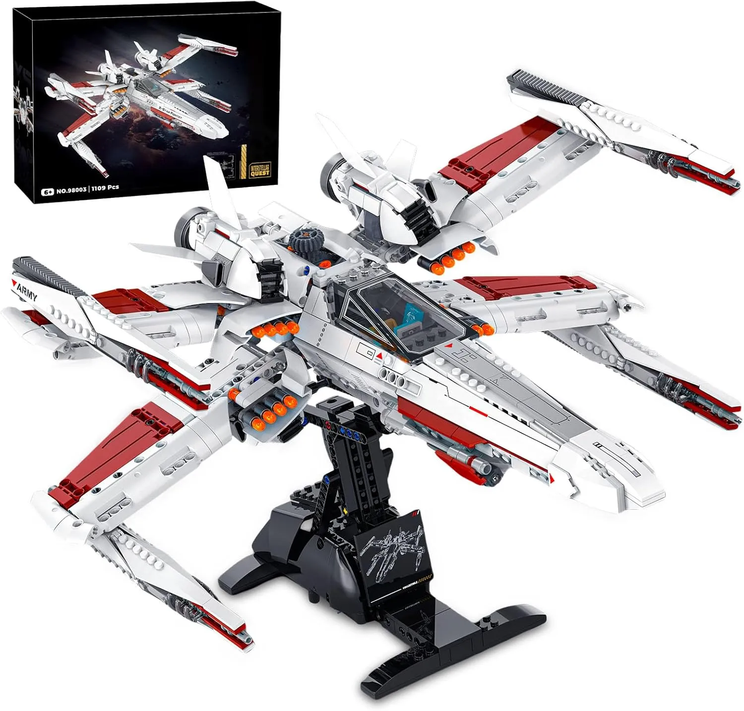 Space War Fighter Building Set for Adults, Plane Building Toy, Collectible for Build and Display, Office Decor, Gift Toy for Movie Fans Kids Boys Girls, Birthday Easter