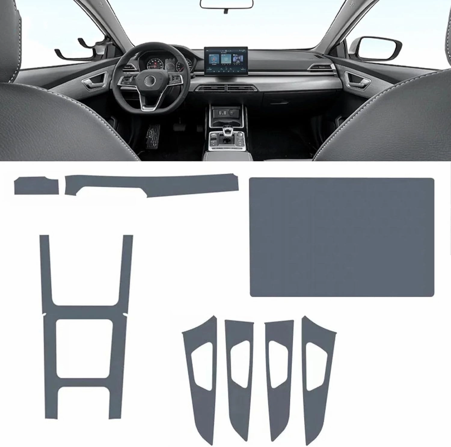 SPANN Car Interior Central Console Gear Panel Navigation Screen TPU Protector Film, Fit For BYD Qin EV 2019-2022 Accessories