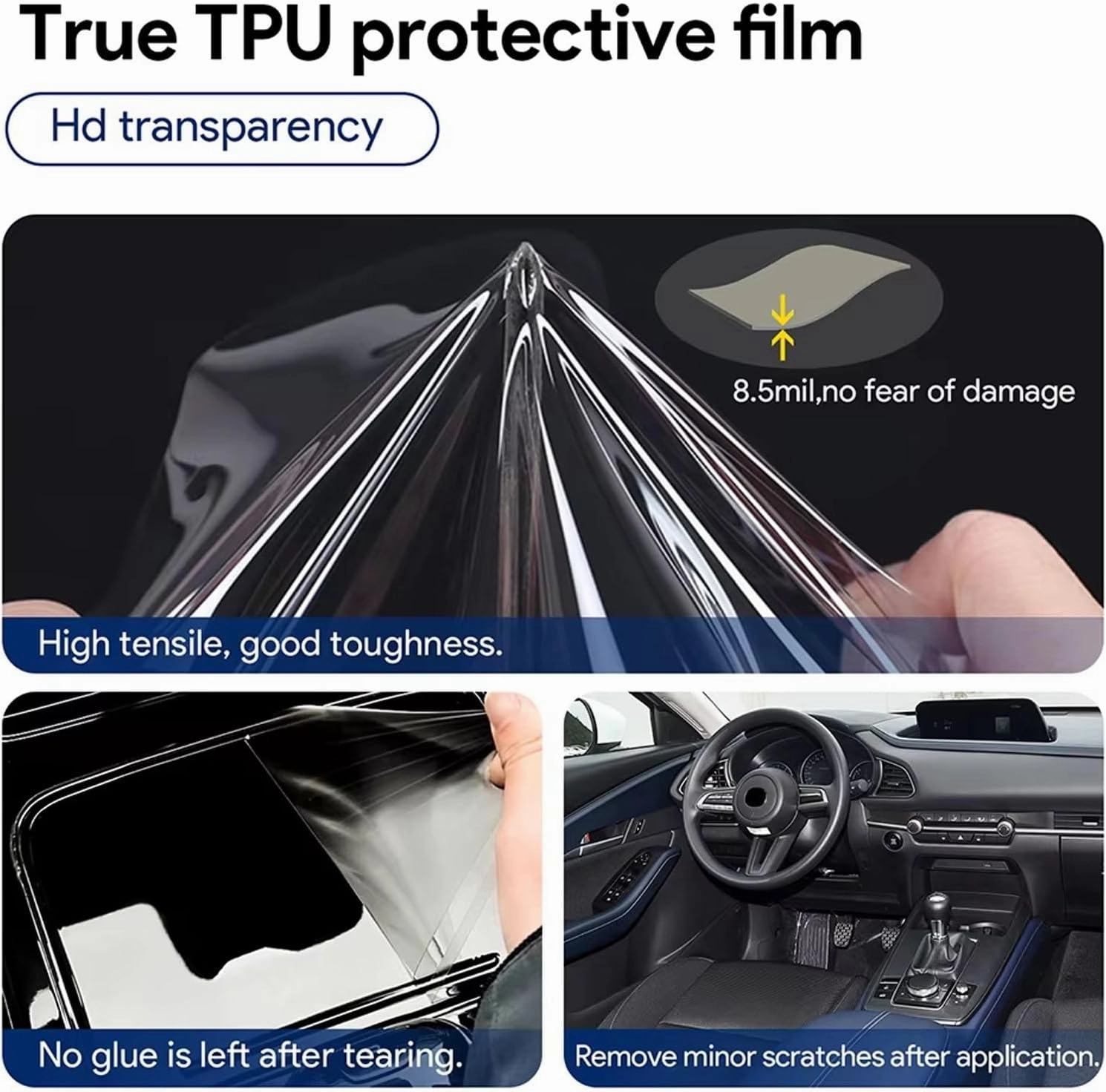 SPANN Car Interior Central Console Gear Panel Navigation Screen TPU Protector Film, Fit For Porsche Cayenne 2018-2023 Accessories
