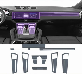 SPANN Car Interior Central Console Gear Panel Navigation Screen TPU Protector Film, Fit For Porsche Cayenne 2018-2023 Accessories