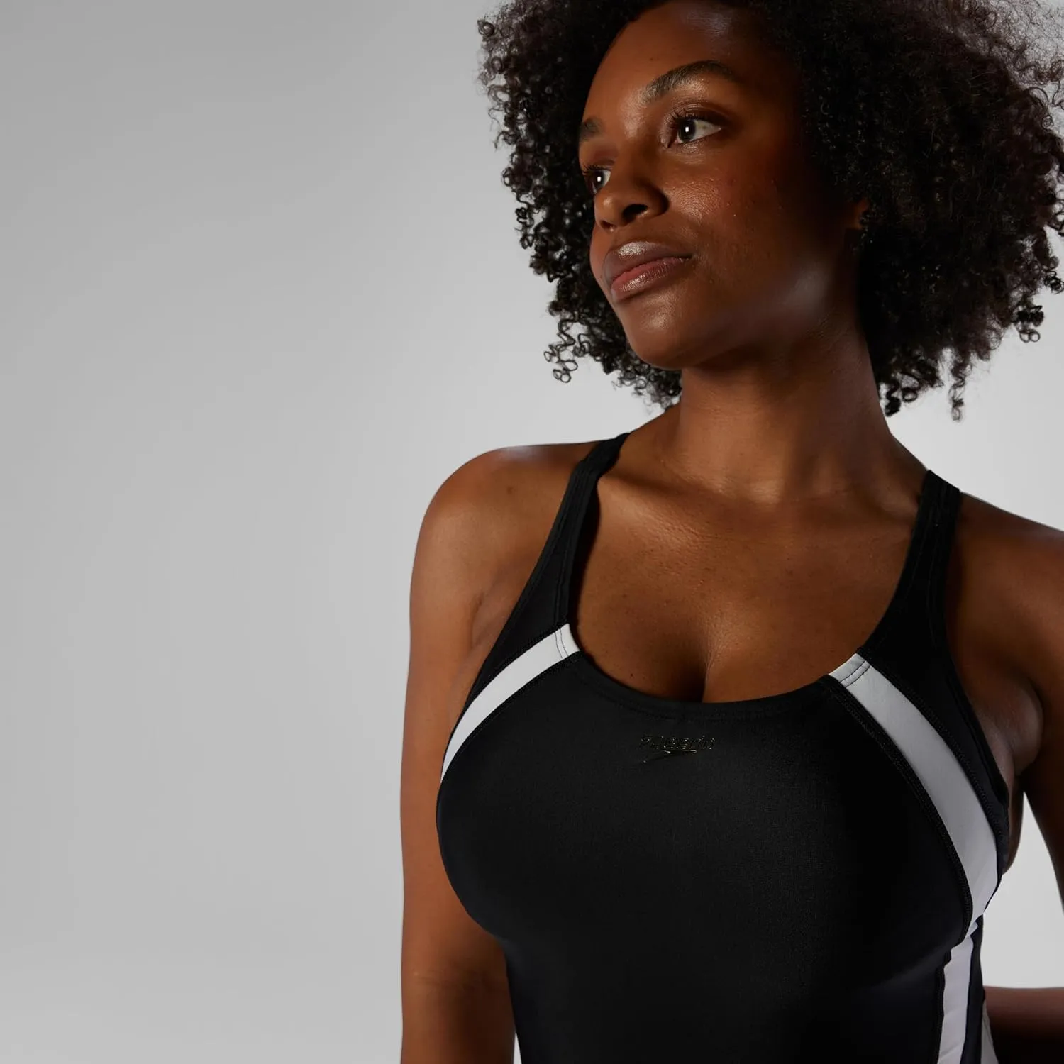 Speedo Women's Swimsuit One Piece Creora Highclo Quantum Splice High Cut Solid
