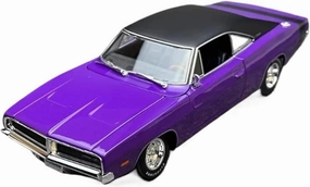 Sports car Metal Model 1/18 for Challenger R/T 1969 Alloy Car Model Simulation Toy Collectible Adult Boys Souvenir Hobby & Toys Purple for Home Décor
