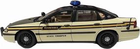 Sports car Metal Model 1:18 Scale for Chevy Impala Tennessee Police Car Model Hobby Metal Ornaments Collection Display Black for Home Décor