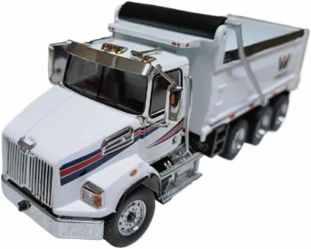 Sports car Metal Model 1/50 for Western Star 4900SB White Alloy Delivery Truck Model Miniature Static Collectible Toy for Home Décor