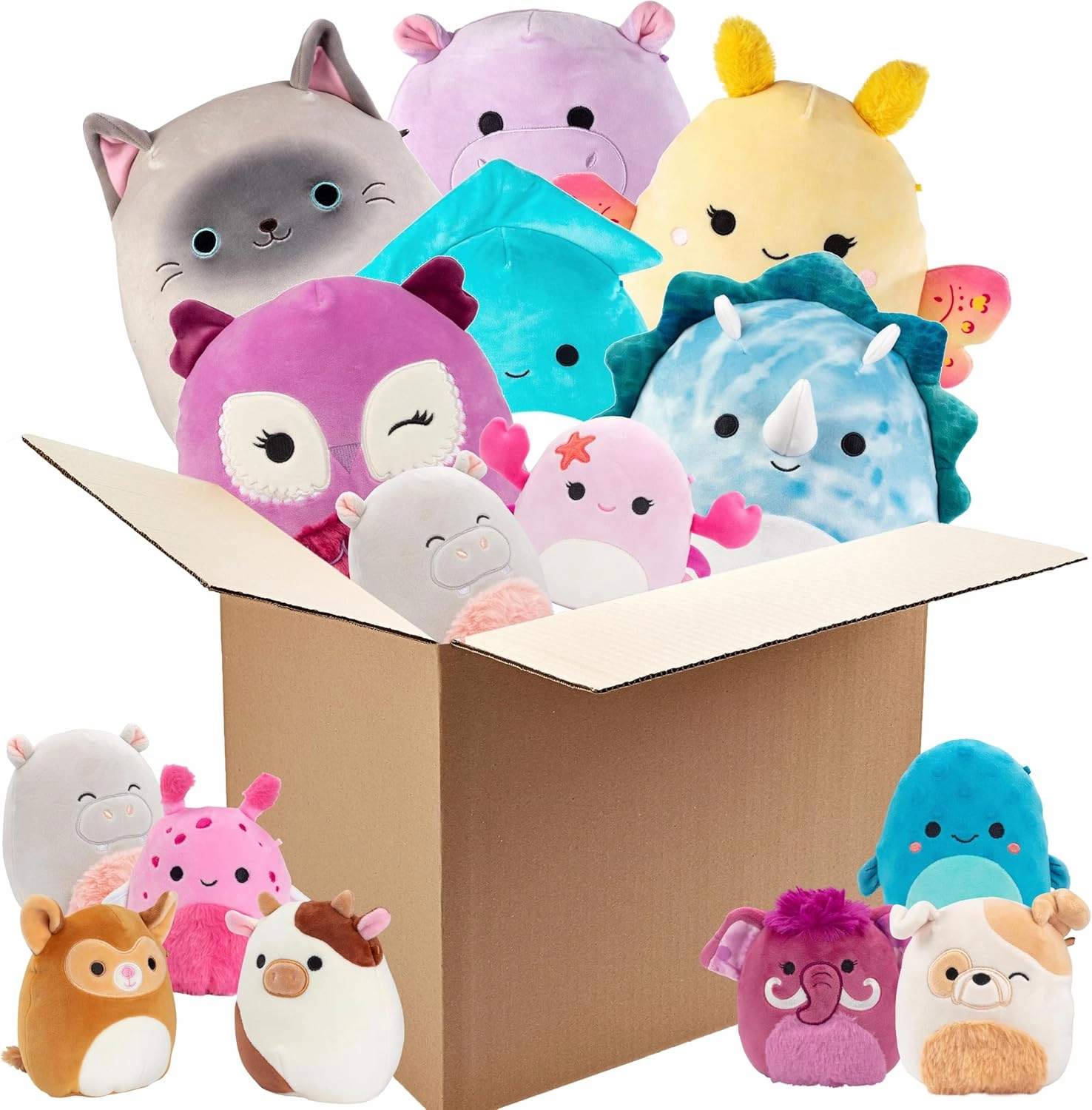 Squishmallows Mystery One 10" & Two 5" 3-Squish Value Pack - Get ONE Jumbo & Two Mini Jazwares Plush for Less - Collectible Soft & Squishy Stuffed Animal Toy - Gift Set for Kids, Girls & Boys