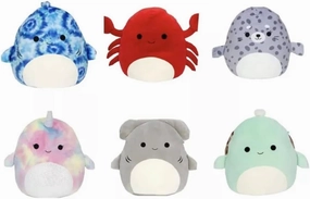Squishmallows Set of 6 Kellytoy Assorted Sealife Animals 5" Mini Plush Dolls