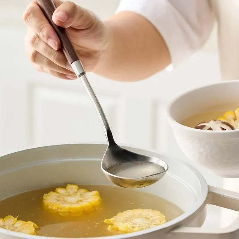 Stainless Steel Cooking Set - Peach Handle Utensils and Cake Server