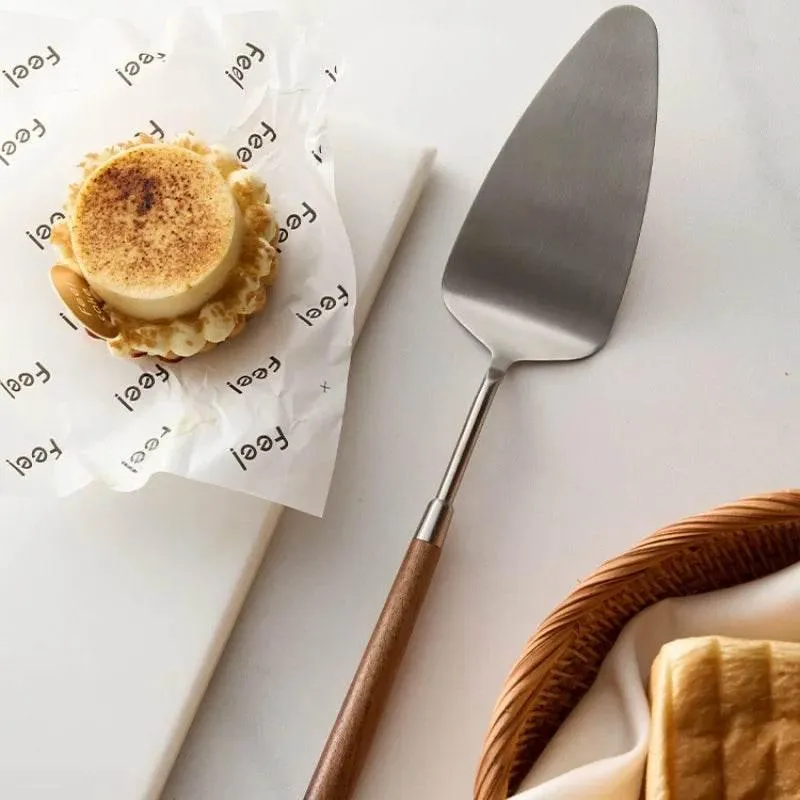 Stainless Steel Cooking Set - Peach Handle Utensils and Cake Server