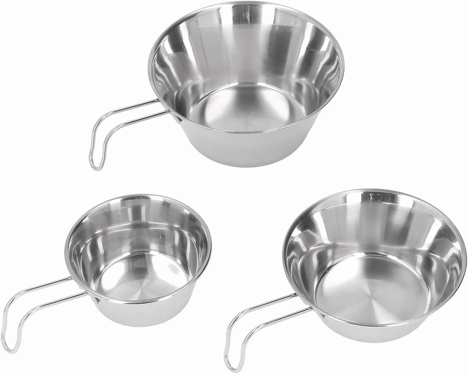 Stainless Steel Camping Bowl Set Portable Folding Mug Bowls Mountaineering Picnic Cookware