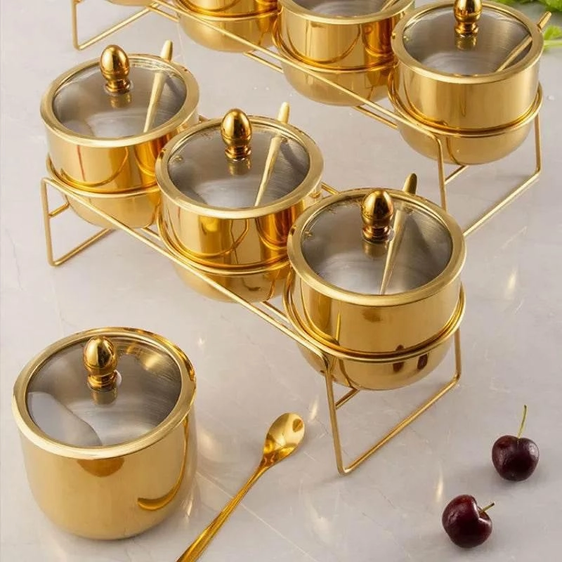 Stainless Steel Spice Jars Set - Kitchen Storage for Sugar Salt  BBQ Accessories