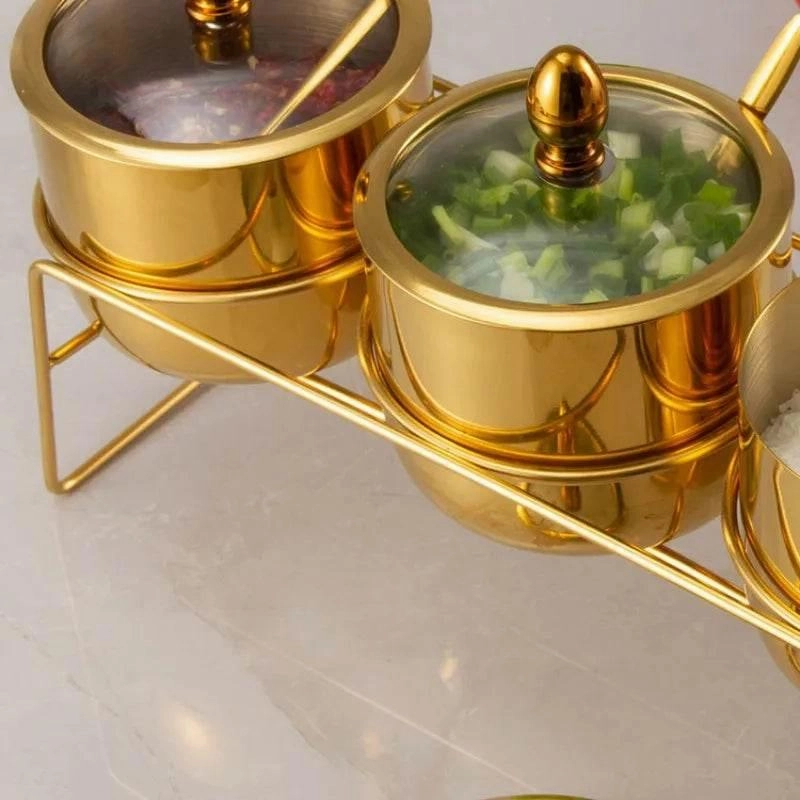 Stainless Steel Spice Jars Set - Kitchen Storage for Sugar Salt  BBQ Accessories