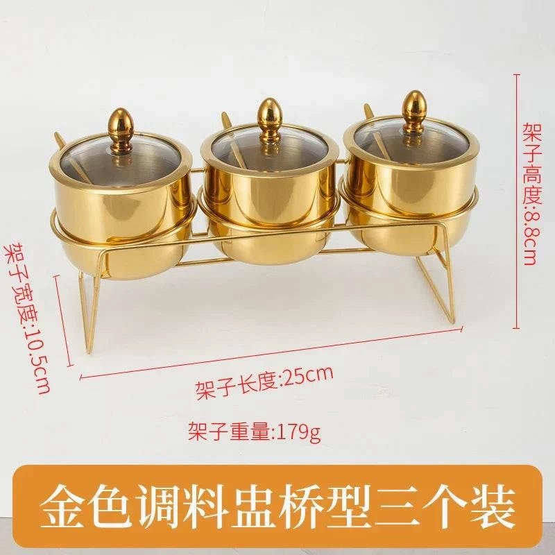 Stainless Steel Spice Jars Set - Kitchen Storage for Sugar Salt  BBQ Accessories