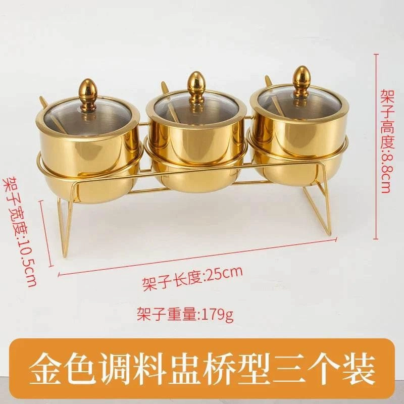 Stainless Steel Spice Jars Set - Kitchen Storage for Sugar Salt  BBQ Accessories