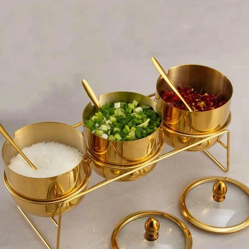 Stainless Steel Spice Jars Set - Kitchen Storage for Sugar Salt  BBQ Accessories