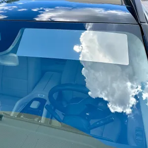 Static Cling Windshield Sun Visor Tint Strip Blocks Glare & Snow Blindness Universal Size Easy Install for Safe Driving (Silver, Universal)